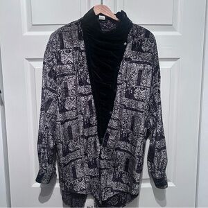 Comme des garçons dansens homme black velvet print top